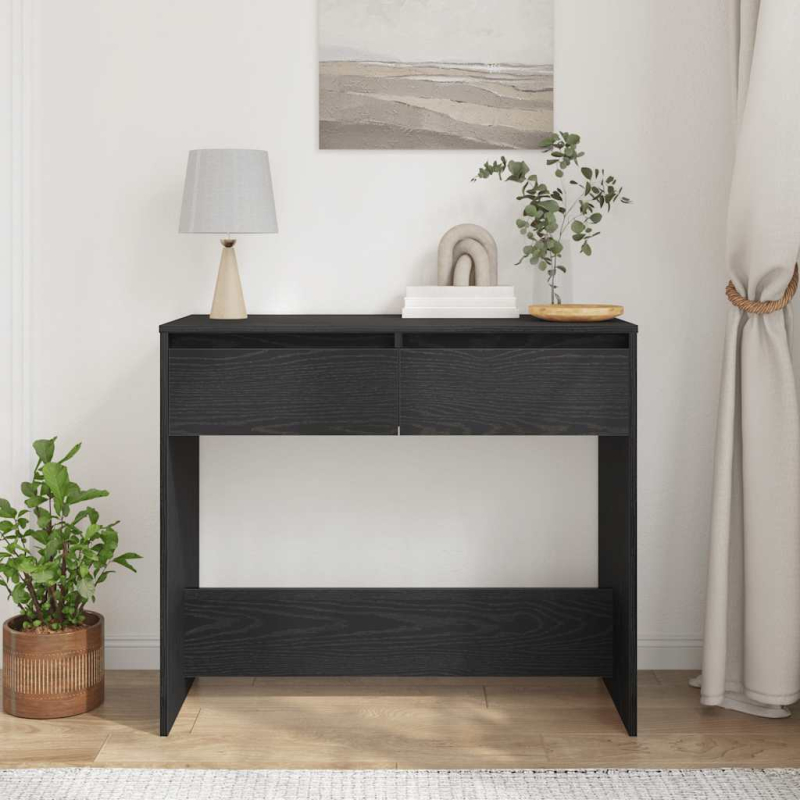 Konsolentisch Schwarz Eichen-Optik 89x41x76,5 cm Holzwerkstoff