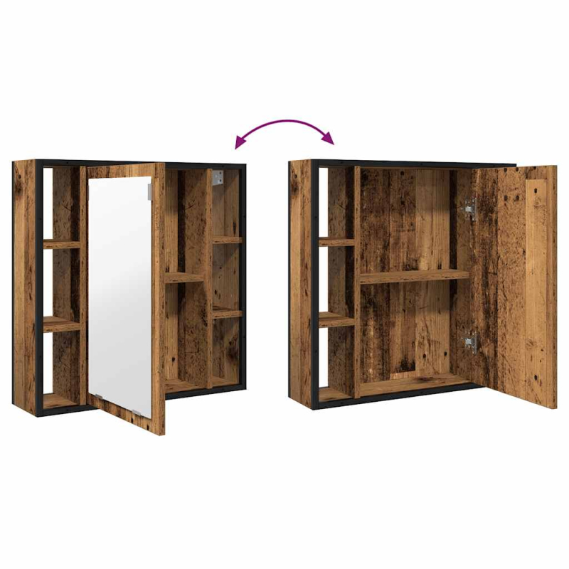 Bad-Spiegelschrank Altholz-Optik 60x16x60 cm Holzwerkstoff