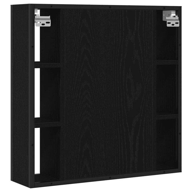 Bad-Spiegelschrank Schwarz Eiche-Optik 60x16x60cm Holzwerkstoff