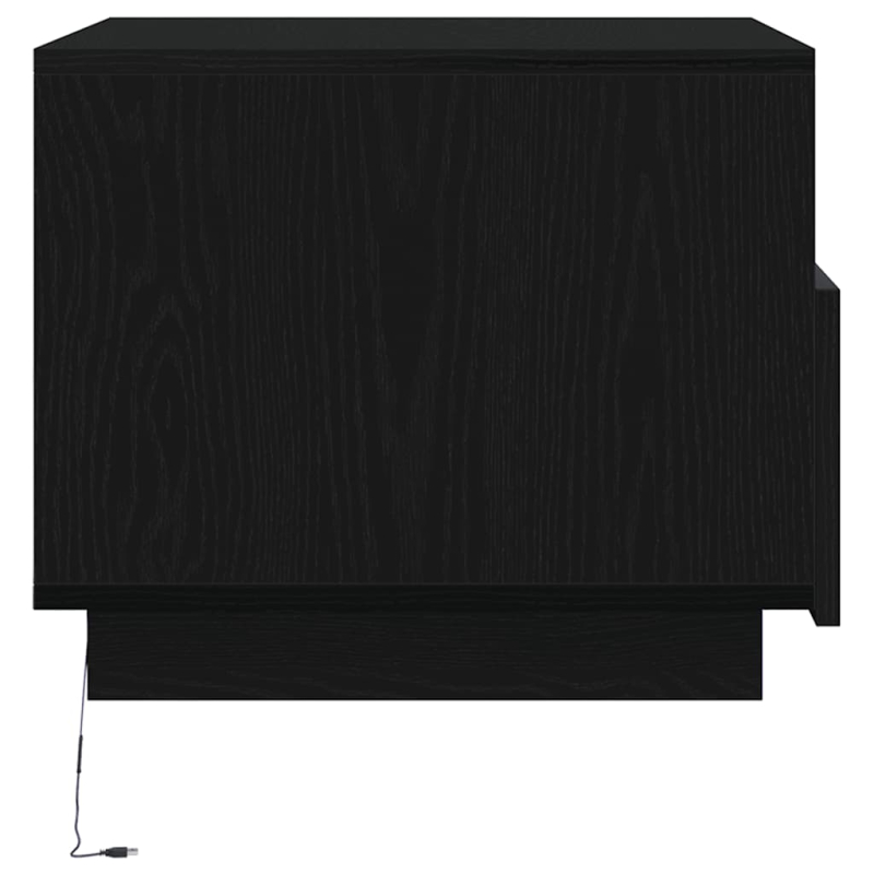Couchtisch mit LED-Leuchten Schwarz Eichen-Optik 50x49x40 cm
