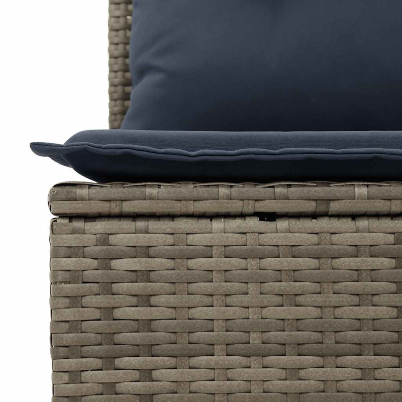 6-tlg. Garten-Sofagarnitur mit Kissen Grau Poly Rattan