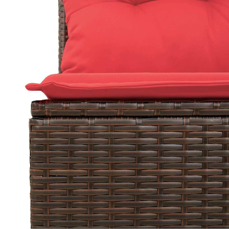 7-tlg. Garten-Sofagarnitur mit Kissen Grau Poly Rattan Akazie