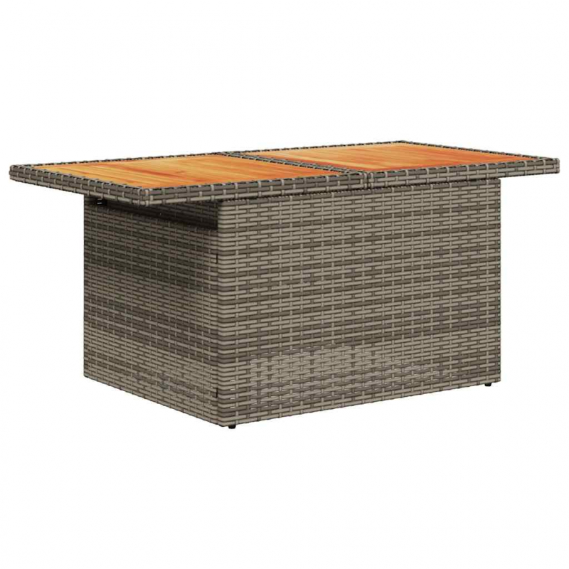 7-tlg. Garten-Sofagarnitur mit Kissen Grau Poly Rattan