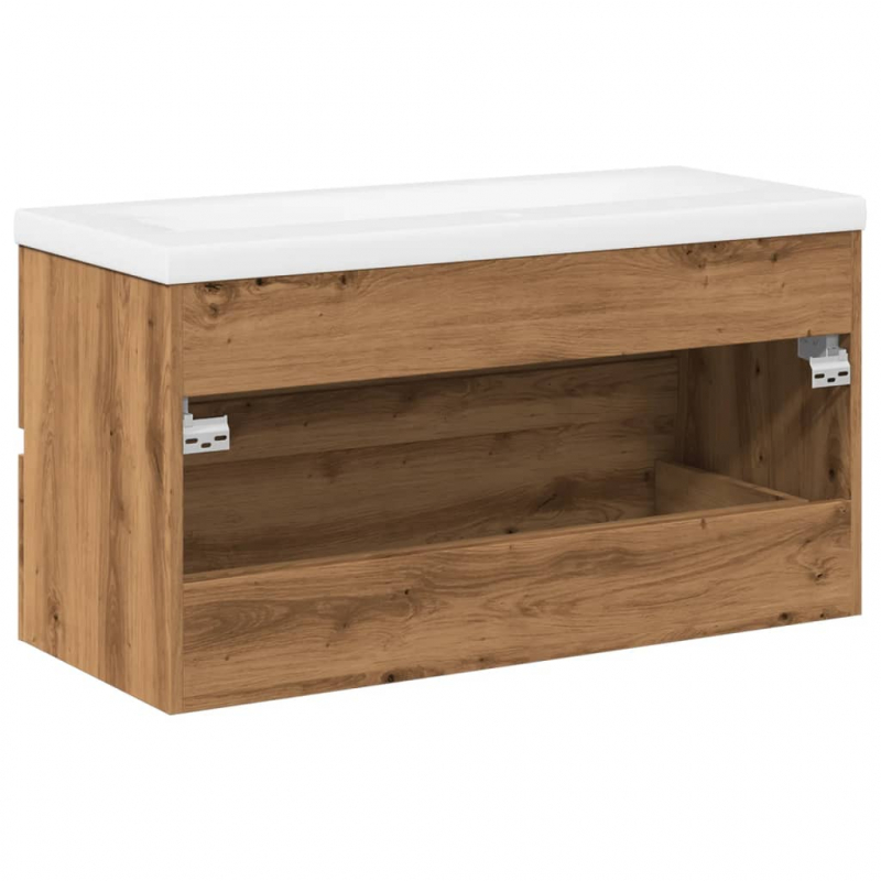 Waschbeckenunterschrank mit Einbaubecken Artisan-Eiche