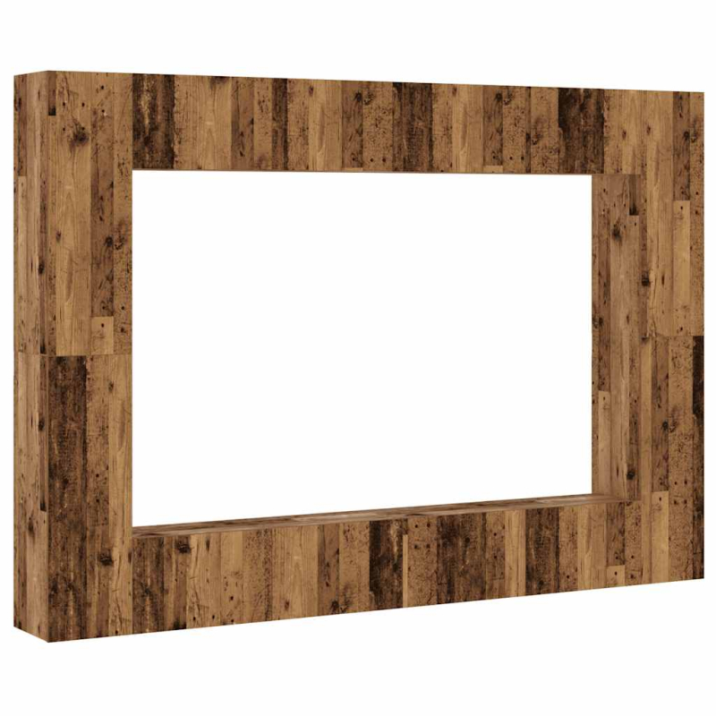 8-tlg. TV-Schrank-Set Wandmontage Altholz-Optik Holzwerkstoff
