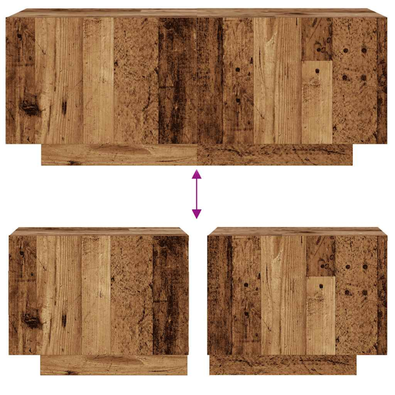 Nachttisch Altholz-Optik 100x35x40 cm Holzwerkstoff