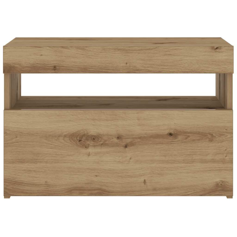 Nachttisch mit LED-Leuchten Artisan-Eiche 60x35x40 cm
