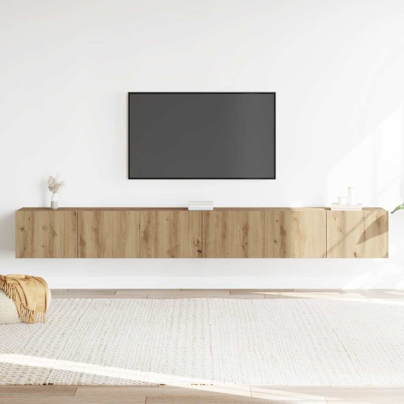 3-tlg. TV-Schrank-Set Wandmontage Artisan-Eiche Holzwerkstoff