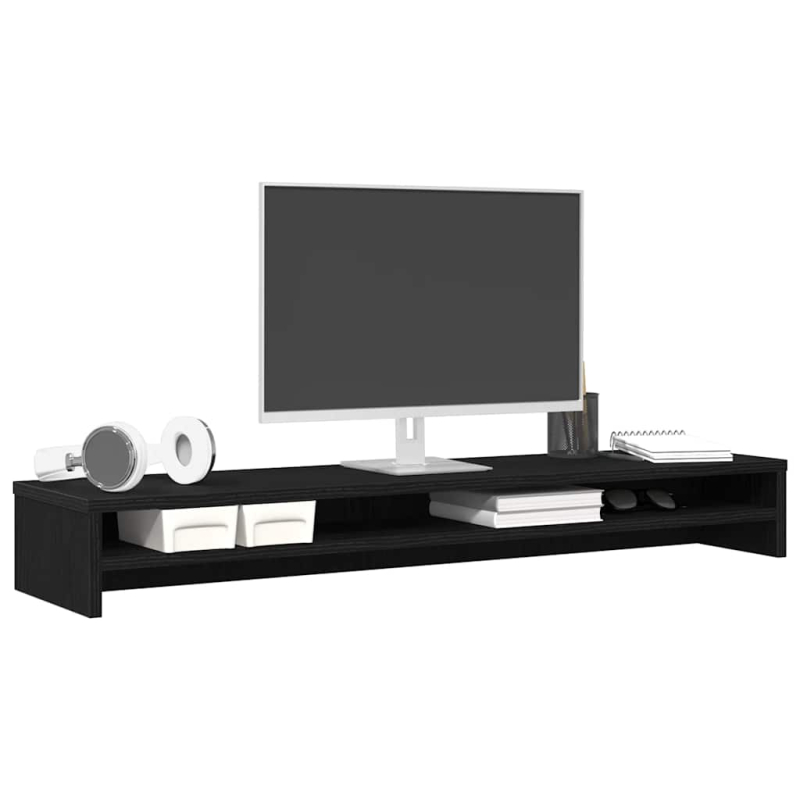 Monitorständer Schwarz Eichen-Optik 100x24x13 cm Holzwerkstoff