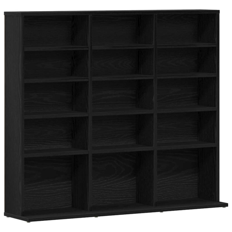 CD-Schrank Schwarz Eichen-Optik 100,5x23x89,5 cm Holzwerkstoff