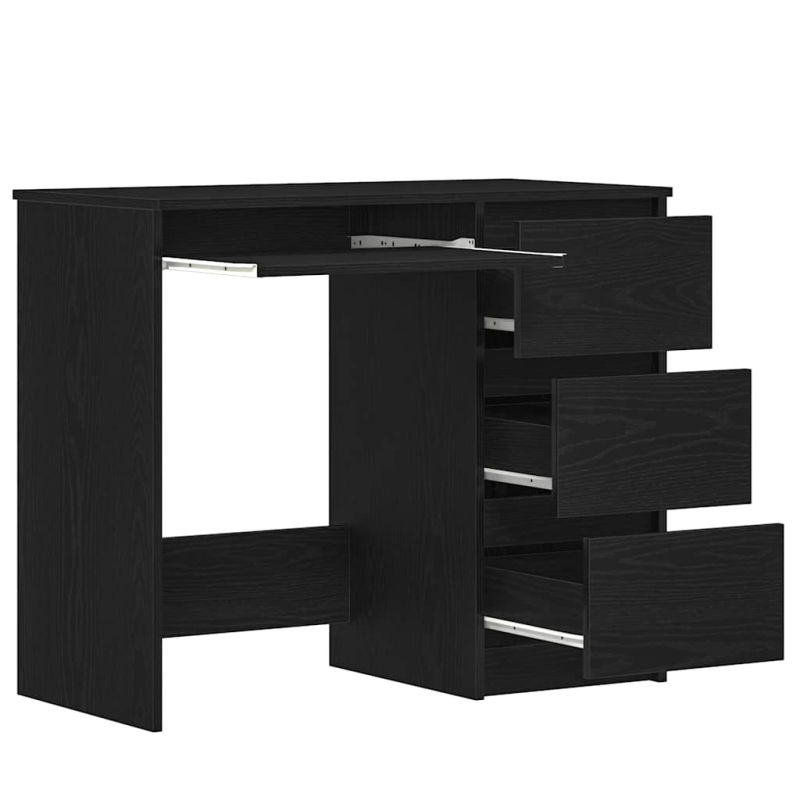 Schreibtisch Schwarz Eichen-Optik 90x45x76 cm Holzwerkstoff