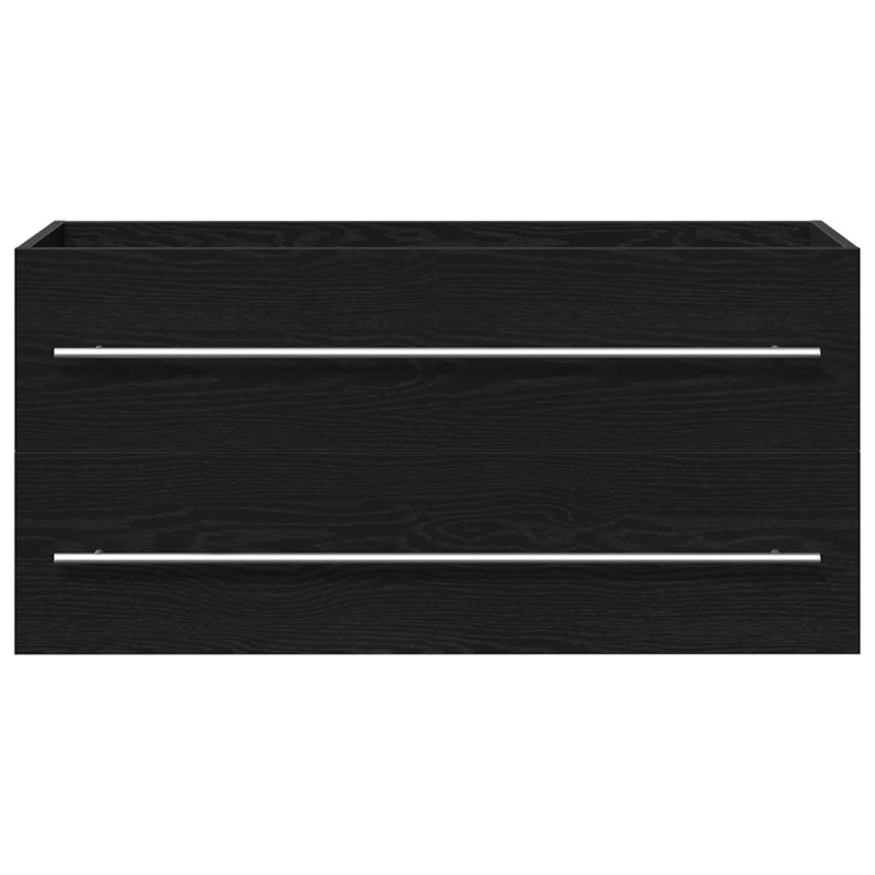 Waschbeckenunterschrank Schwarz Eichen-Optik 100x38,5x48 cm