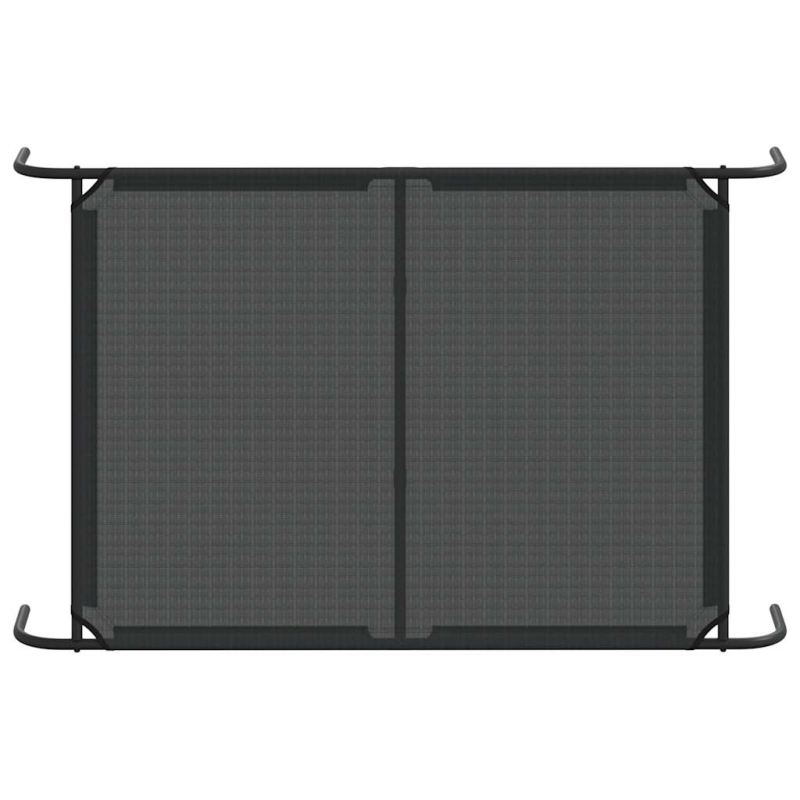Hundebett Erhöht Schwarz 130x80x20 cm Textilene und Stahl
