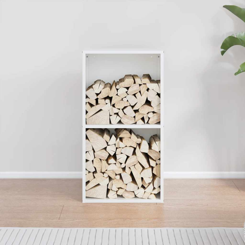 Brennholzregal Weiß 40x30x75 cm Kaltgewalzter Stahl