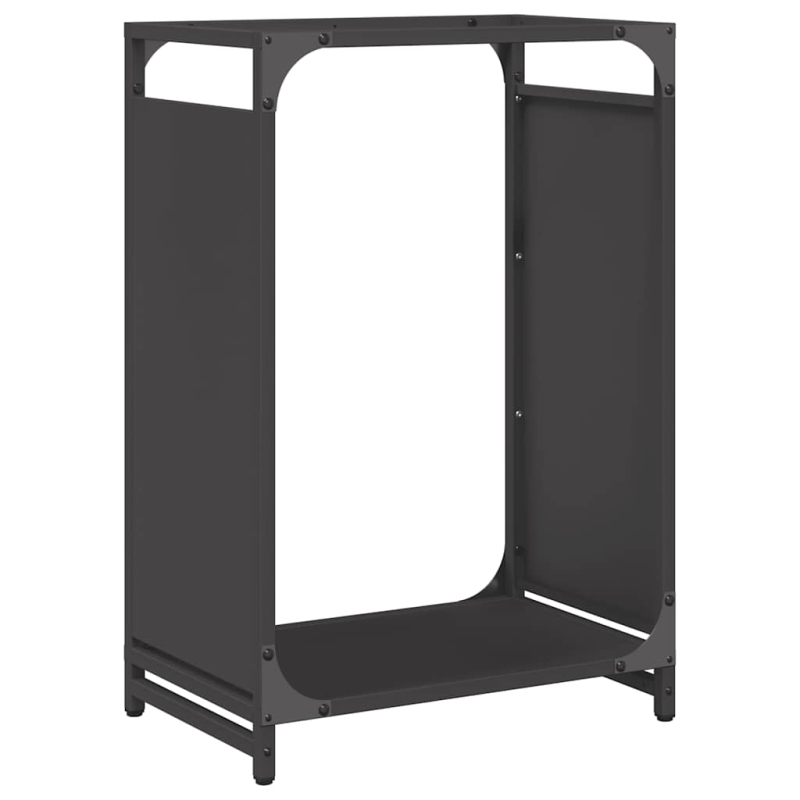 Brennholzregal Schwarz 44x28x65 cm Kaltgewalzter Stahl