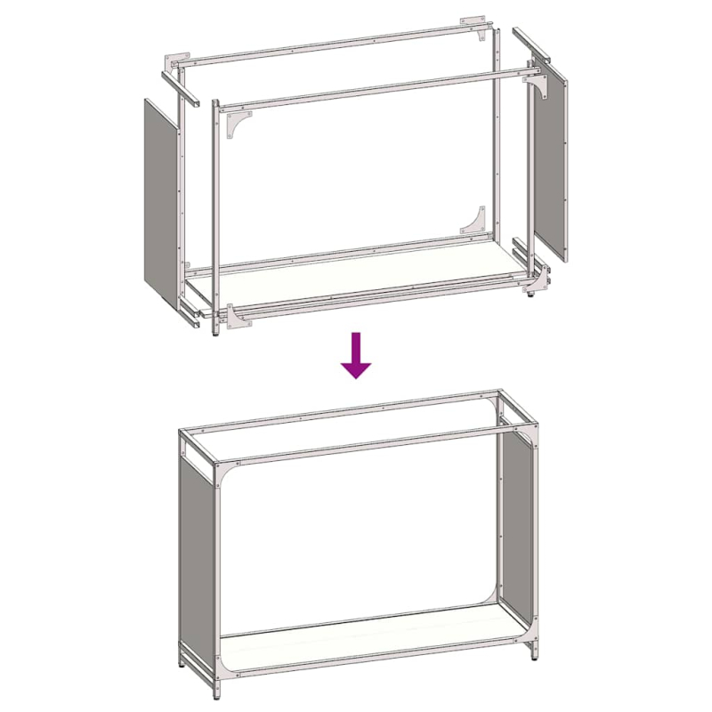Brennholzregal Anthrazit 90x28x65 cm Kaltgewalzter Stahl