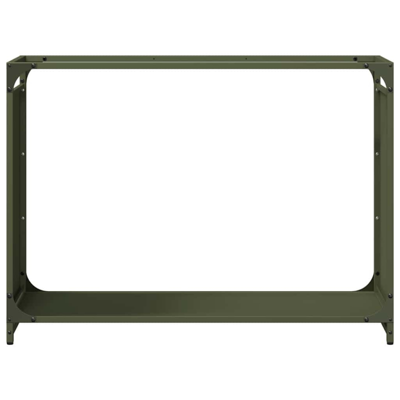 Brennholzregal Olivgrün 90x28x65 cm Kaltgewalzter Stahl