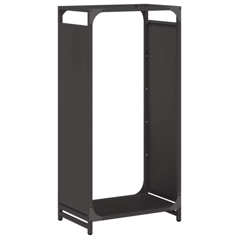 Brennholzregal Schwarz 44x28x90 cm Kaltgewalzter Stahl