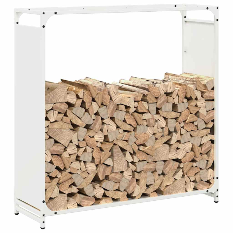 Brennholzregal Weiß 90x28x90 cm Kaltgewalzter Stahl
