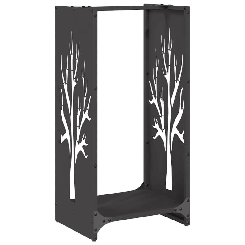 Brennholzregal Schwarz 40x30x80 cm Kaltgewalzter Stahl