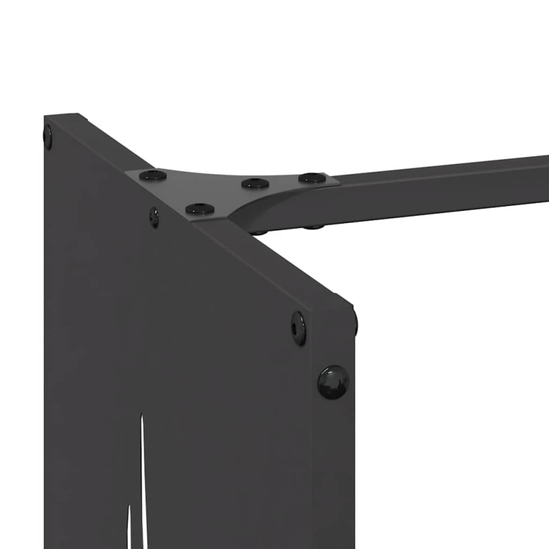 Brennholzregal Schwarz 40x30x80 cm Kaltgewalzter Stahl