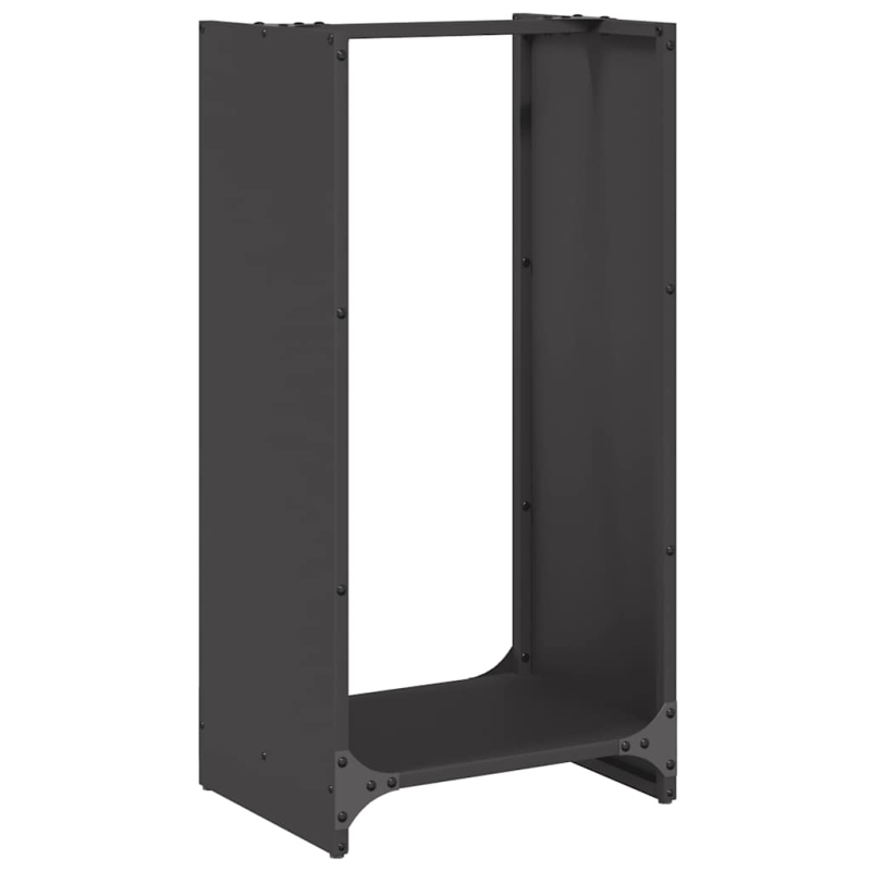 Brennholzregal Schwarz 40x30x80 cm Kaltgewalzter Stahl