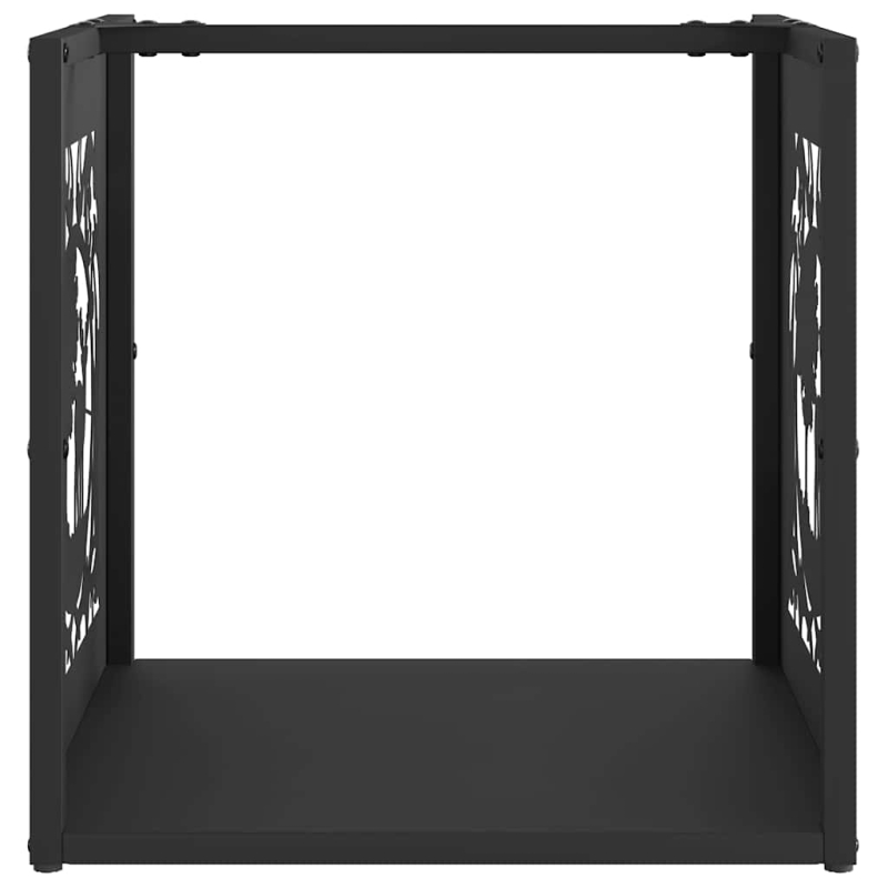 Brennholzregal Schwarz 40x40x40 cm Kaltgewalzter Stahl