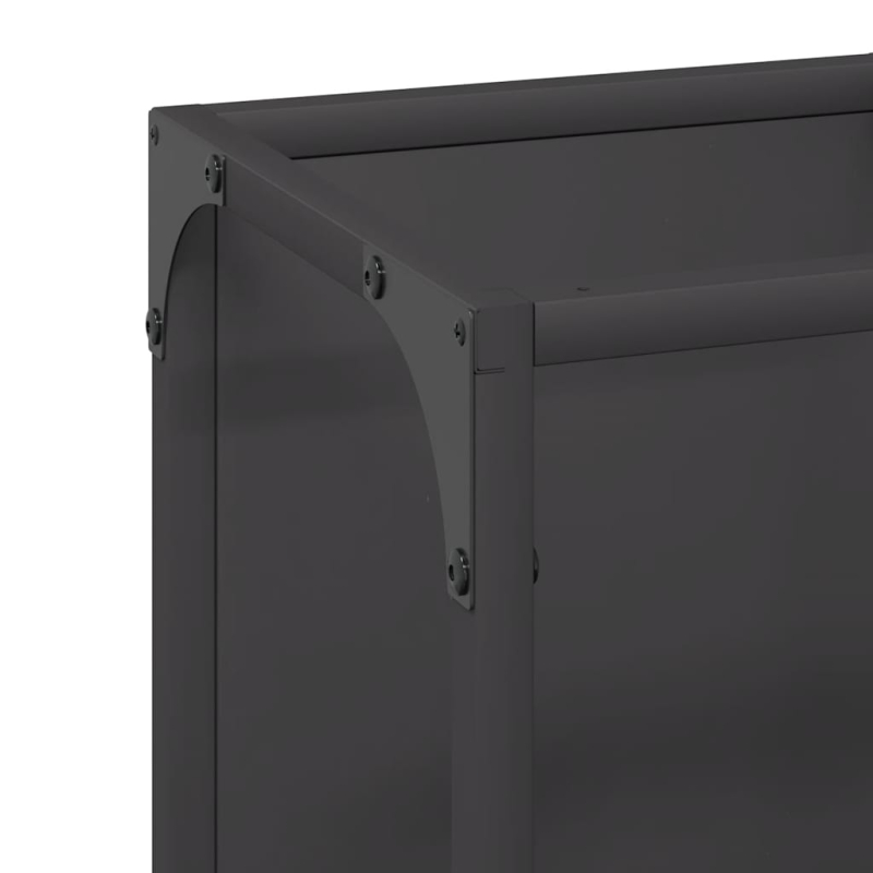 Brennholzregal Schwarz 25x25x60 cm Kaltgewalzter Stahl