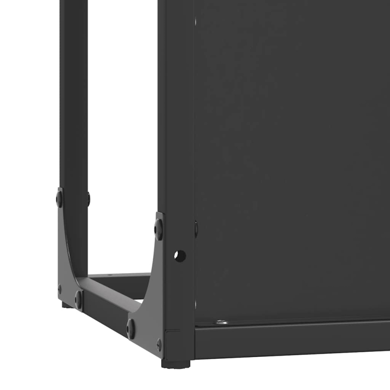 Brennholzregal Schwarz 25x25x60 cm Kaltgewalzter Stahl