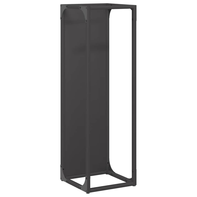Brennholzregal Schwarz 25x25x80 cm Kaltgewalzter Stahl