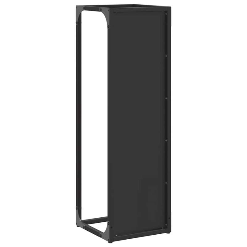 Brennholzregal Schwarz 25x25x80 cm Kaltgewalzter Stahl