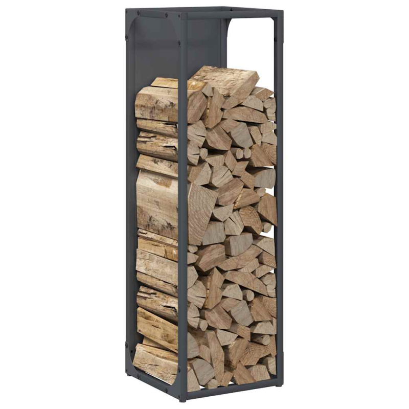 Brennholzregal Anthrazit 25x25x80 cm Kaltgewalzter Stahl