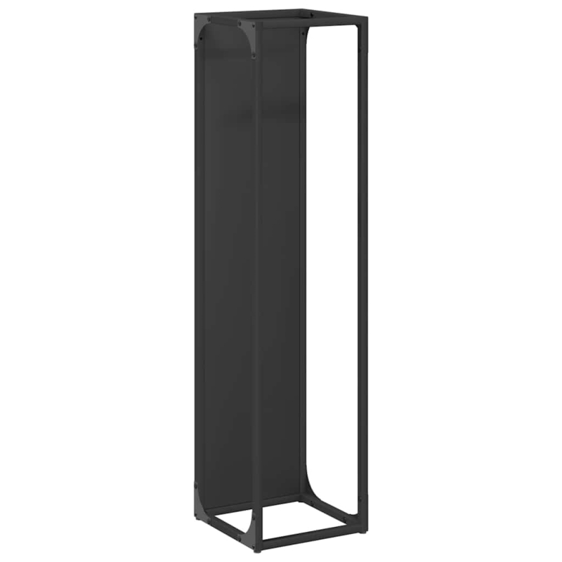 Brennholzregal Schwarz 25x25x100 cm Kaltgewalzter Stahl