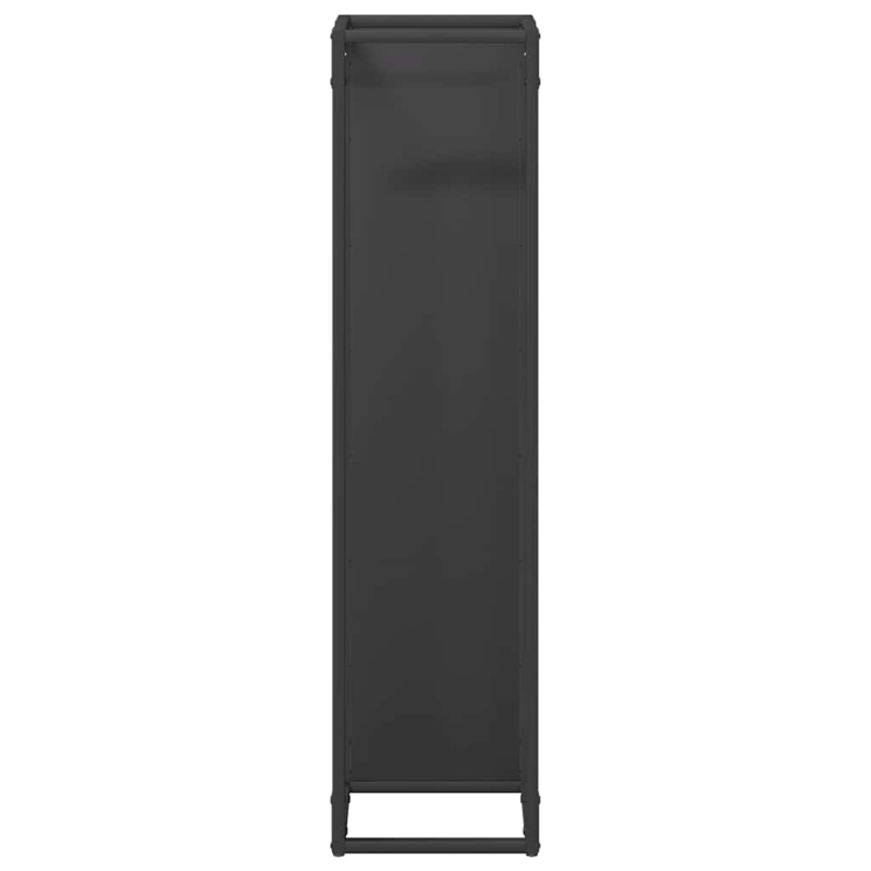 Brennholzregal Schwarz 25x25x100 cm Kaltgewalzter Stahl