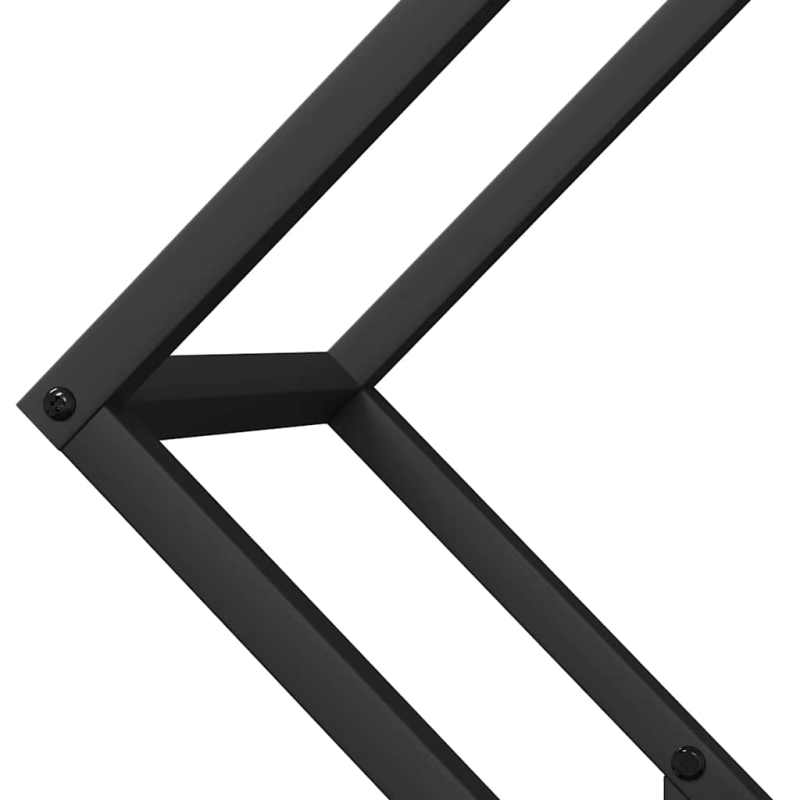 Brennholzregal Schwarz 60x25x60 cm Kaltgewalzter Stahl