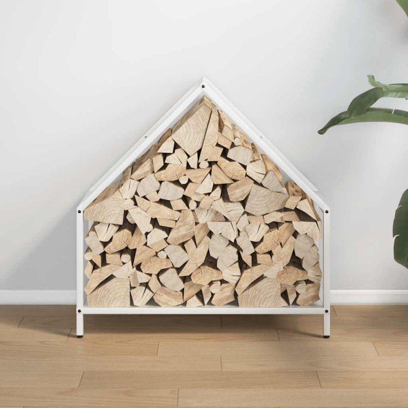 Brennholzregal Weiß 60x25x60 cm Kaltgewalzter Stahl