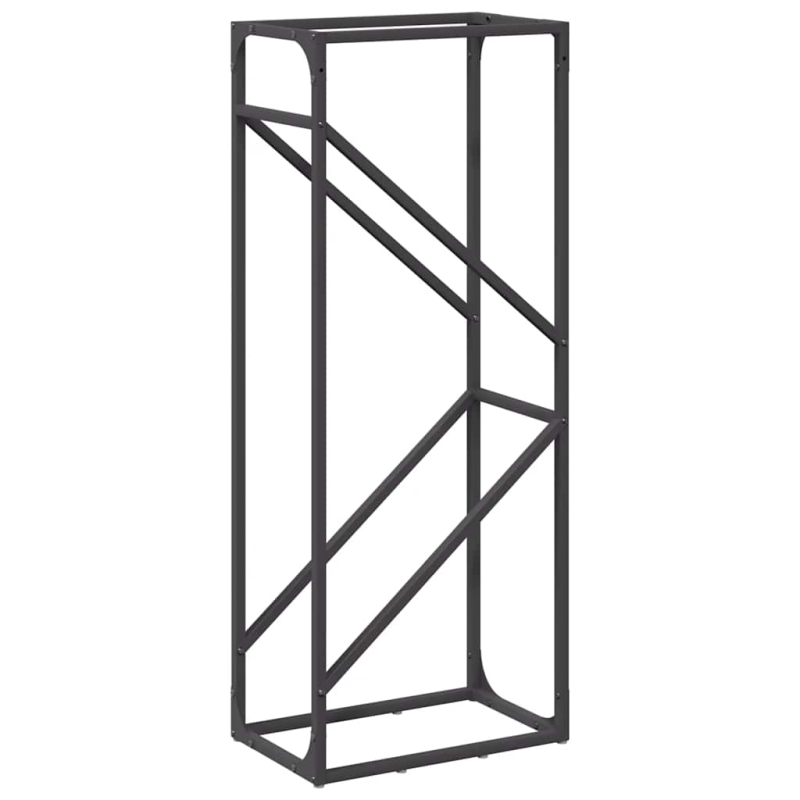 Brennholzregal Schwarz 40x25x100 cm Kaltgewalzter Stahl