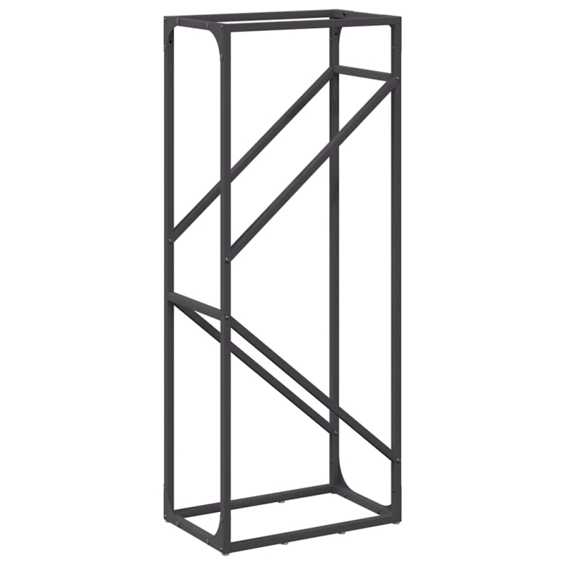 Brennholzregal Schwarz 40x25x100 cm Kaltgewalzter Stahl