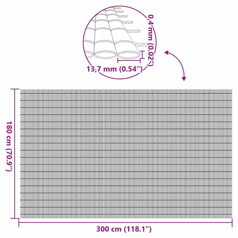 Gartenzaun Doppelseitig Grau 1,8x3 m PVC