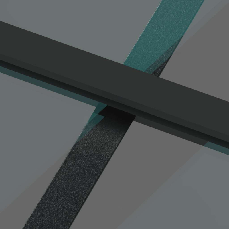 Schiebetür mit Beschlag 90x205 cm Hartglas & Aluminium