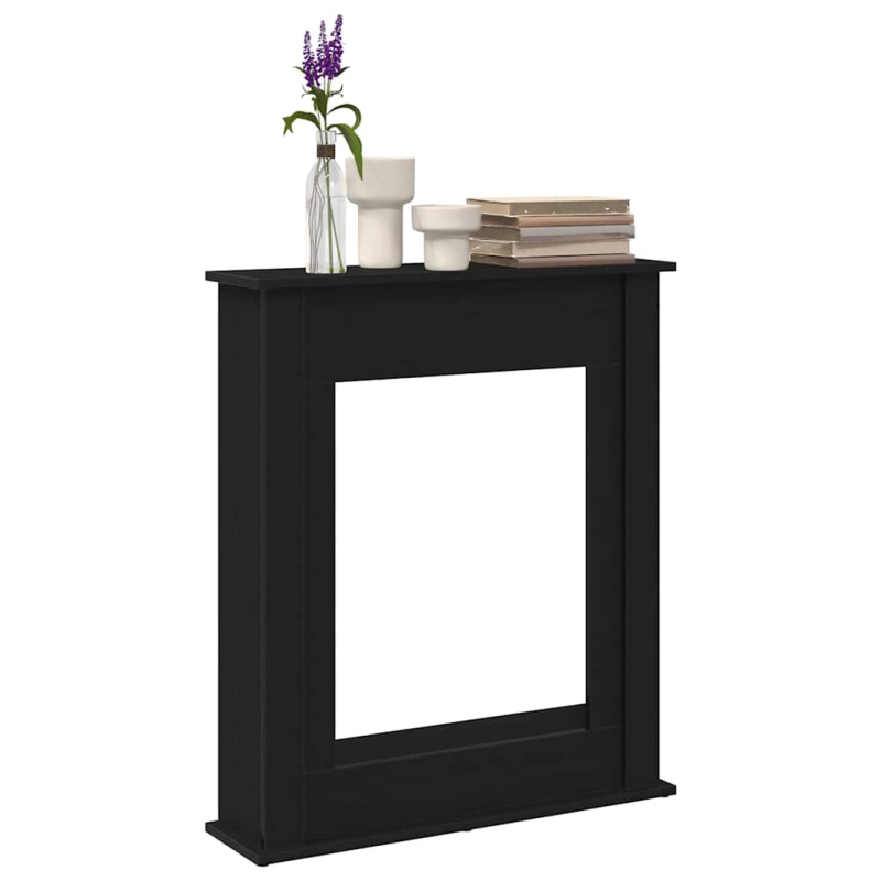 Kaminumrandung Schwarz Eichen-Optik 75x20x87,5 cm Holzwerkstoff