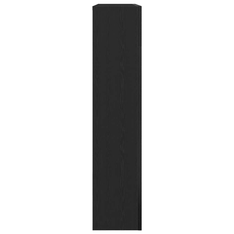 Kaminumrandung Schwarz Eichen-Optik 81x18x82 cm Holzwerkstoff