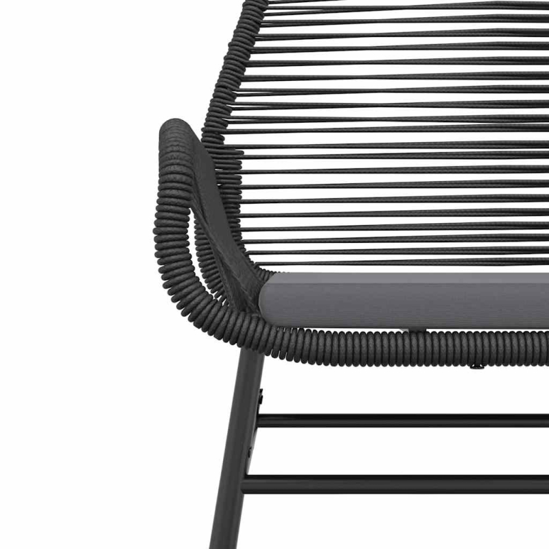 9-tlg. Garten-Essgruppe mit Kissen Schwarz Poly Rattan Glas