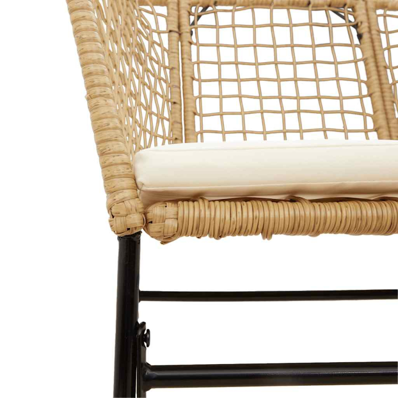 9-tlg. Garten-Essgruppe mit Kissen Braun Poly Rattan Glas