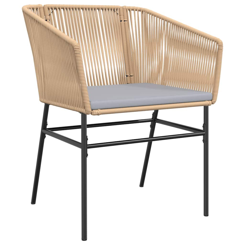 9-tlg. Garten-Essgruppe mit Kissen Braun Poly Rattan Glas