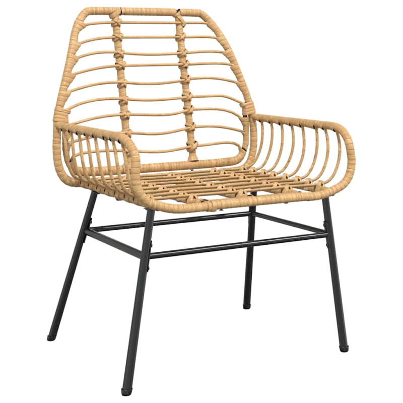 3-teiliges Garten-Esszimmer-Set Braunes Polyrattanglas