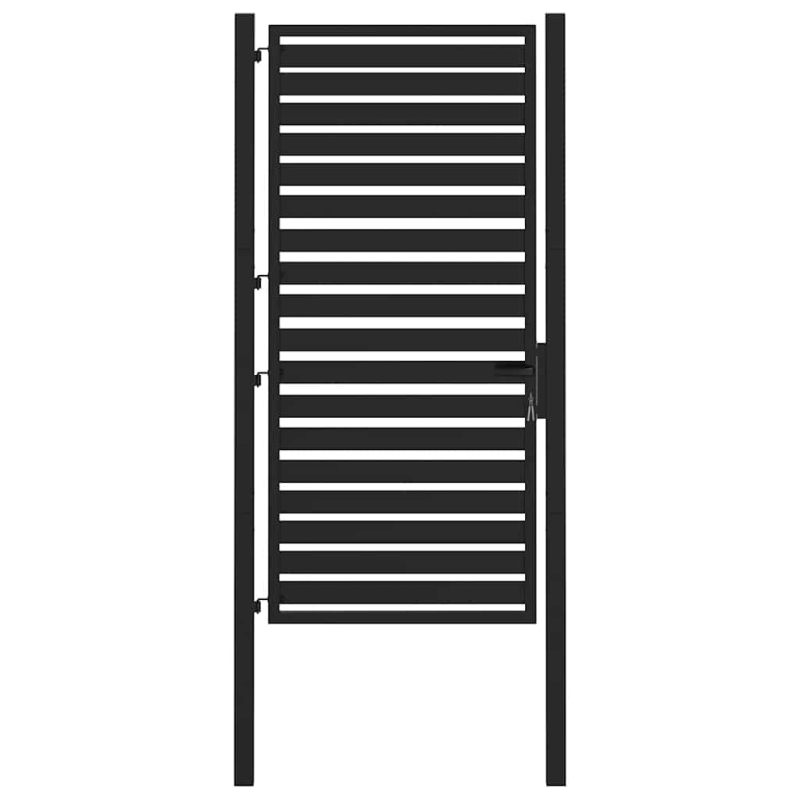 Gartentor Abschließbar Schwarz 100x180 cm Aluminium