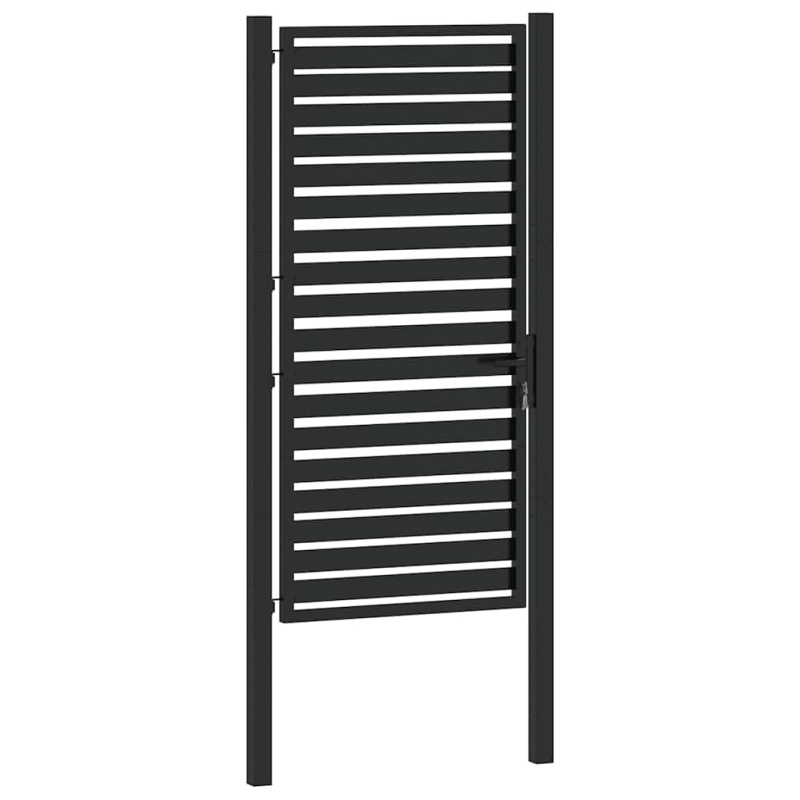 Gartentor Abschließbar Schwarz 100x180 cm Aluminium