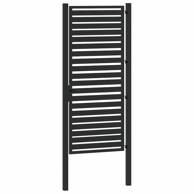 Gartentor Abschließbar Schwarz 100x200 cm Aluminium