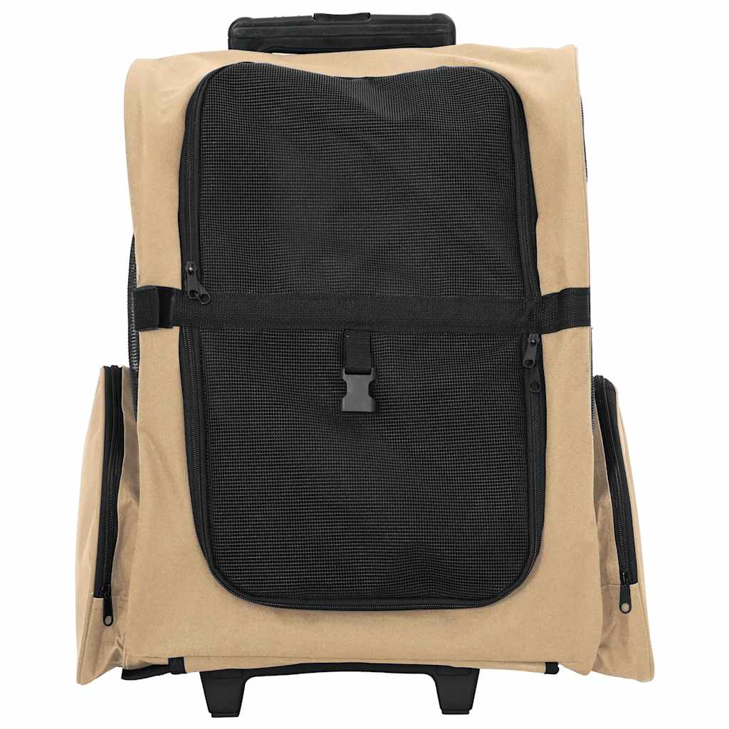 Trolley für Haustiere 3-in-1 Sandfarbe 48x32x57 cm cm Oxford-Gewebe